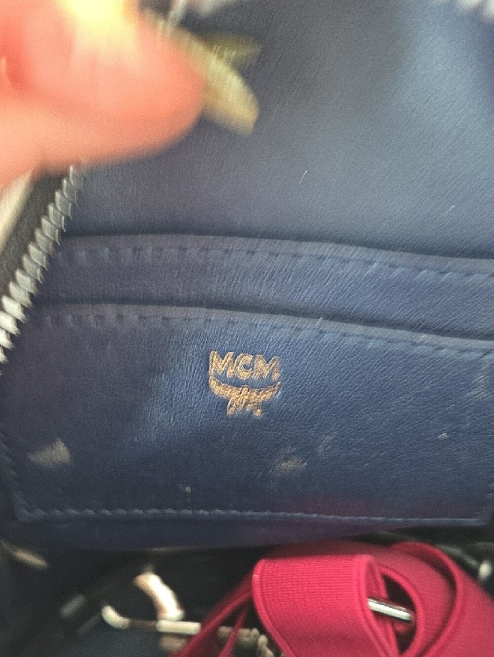 MCM White Mini Logo Backpack with Black Accents - Picture 6 of 7
